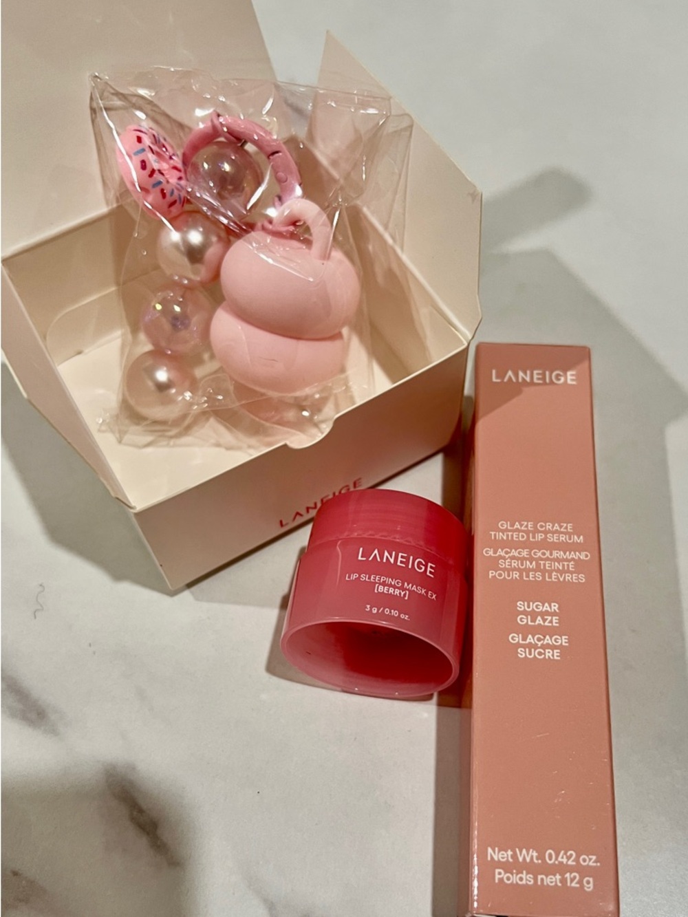 LANEIGE Pink Lip Sleeping Mask & Sugar Glaze Tinted Serum Set